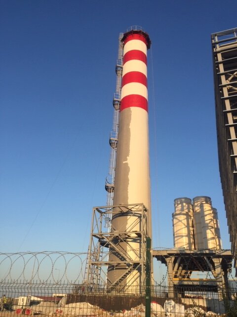 Yorglass – Manisa OSB Reinforced Concrete Chimney – chimneys construction site in Manisa, Türkiye (photo 3)