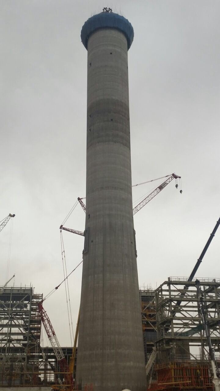 Khabat Thermal Power Plant – Reinforced Concrete Chimney – chimneys construction site in Erbil, Iraq (photo 4)