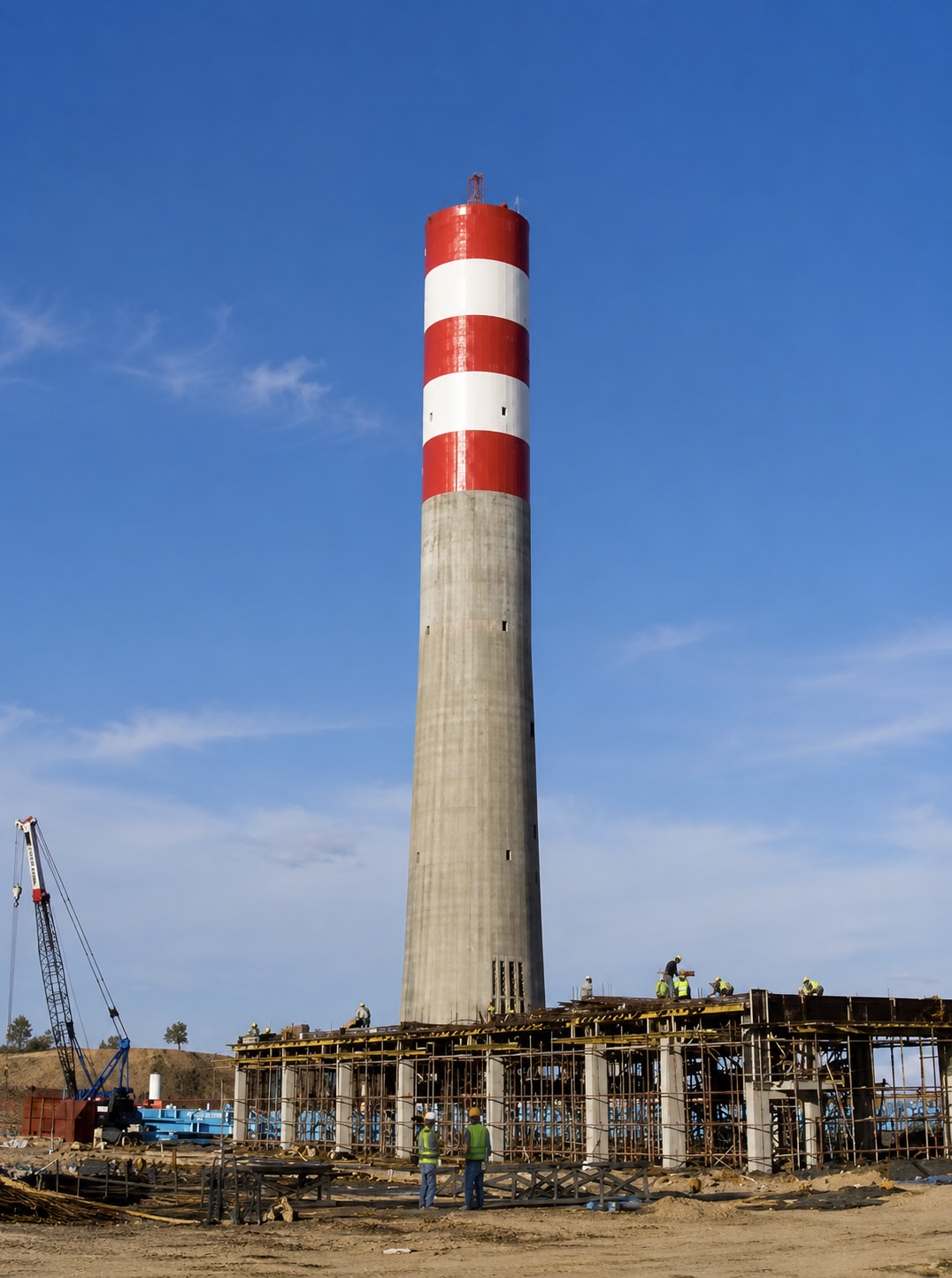 İçdaş Bekirli Termik Santrali – Betonarme Baca ve Kül Siloları