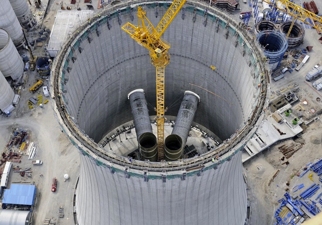 Maritza İztok East 1 Thermal Power Plant – Cooling Tower and Silo Structures – heavy industrial construction site in Galabovo, Bulgaria (photo 2)