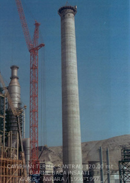 Çayırhan Thermal Power Plant – Reinforced Concrete Chimney – chimneys construction site in Ankara (Çayırhan), Türkiye (photo 3)